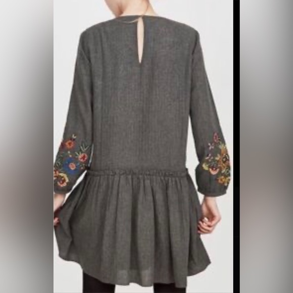 Zara Embroidered Mini Dress with ruffles and beads - Picture 2 of 13
